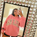LULU MAC BUBBLEGUM CAMO SWEATSHIRT SIZE LARGE